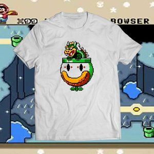 Vintage Bowser Car SNES White Tee